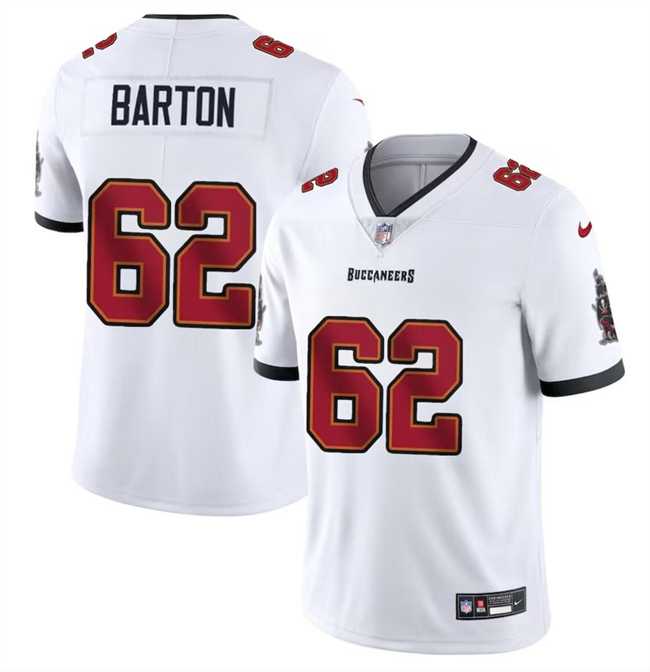 Men & Women & Youth Tampa Bay Buccaneers #62 Graham Barton White 2024 Draft Vapor Limited Stitched Jersey